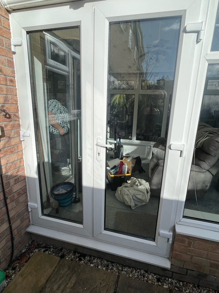 UPVC French door after professional repair in Swindon – secure, fully operational, and energy-efficient.