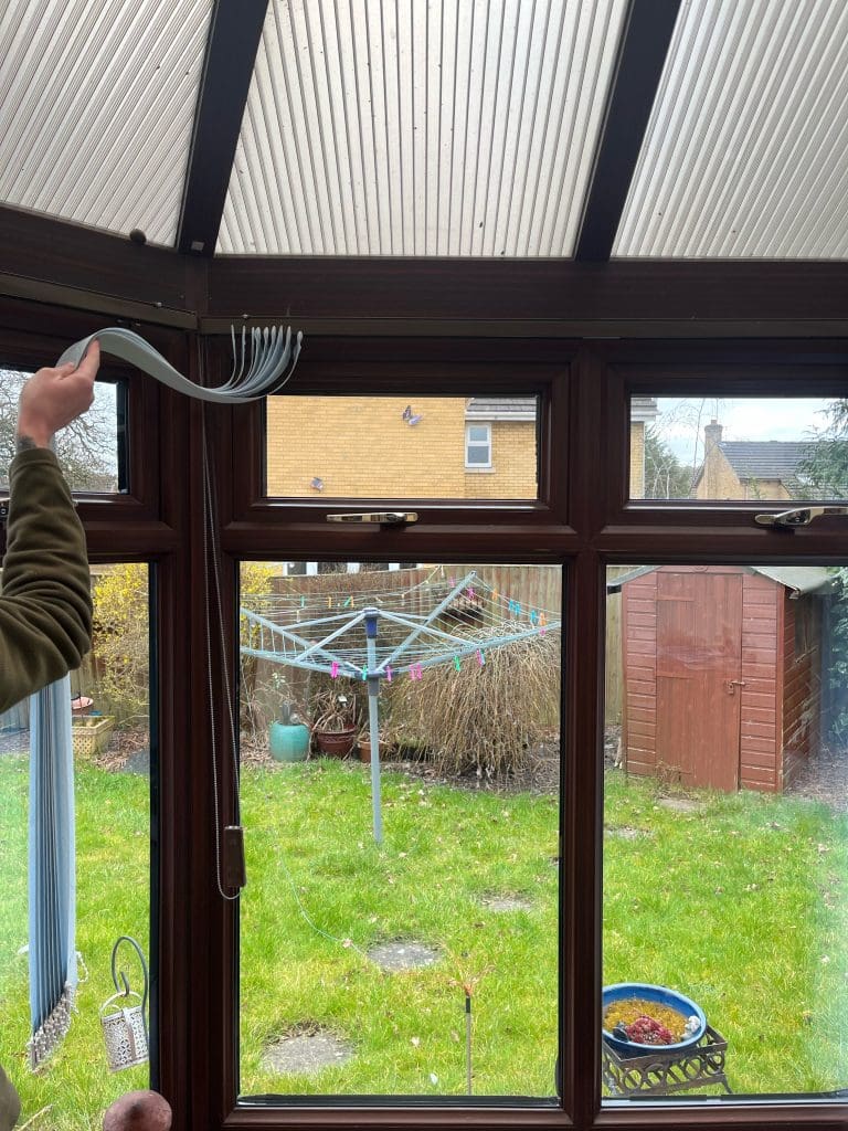 Conservatory window with clear glass after misted double glazing repair
